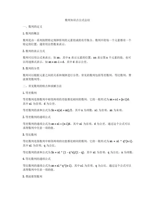数列知识点公式总结