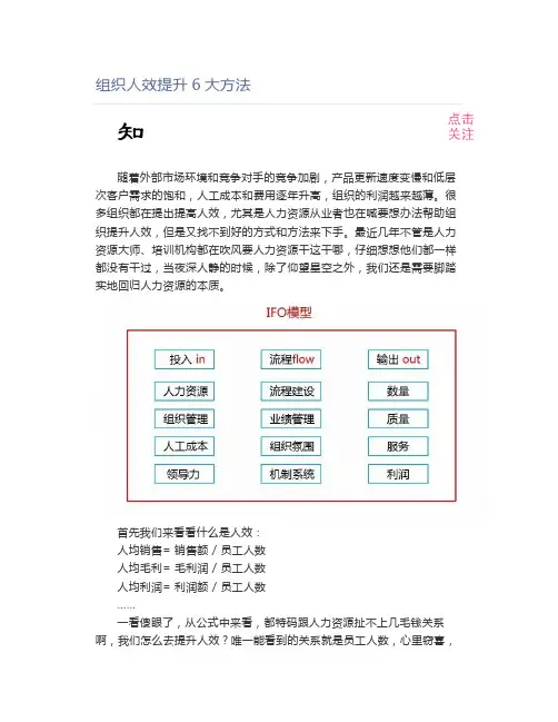 组织人效提升6大方法