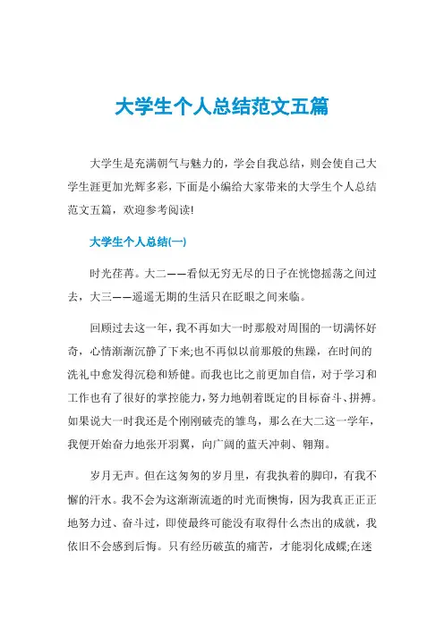 大学生个人总结范文五篇