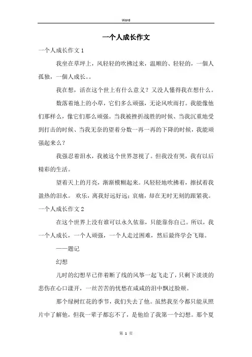 一个人成长作文