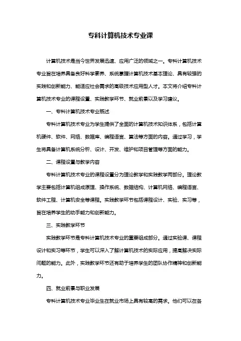 专科计算机技术专业课