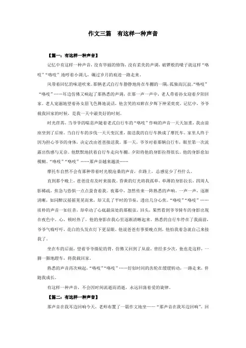 作文三篇  有这样一种声音