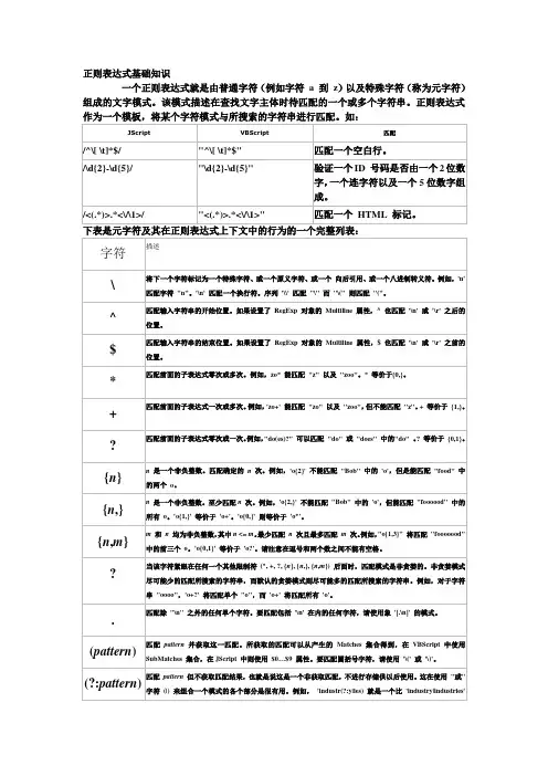 正则表达式语法完整版