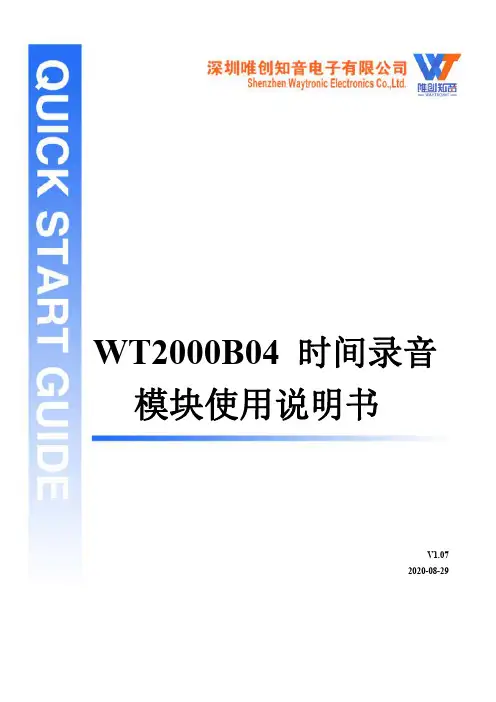 唯创电子 WT2000B04 时间录音模块使用说明书