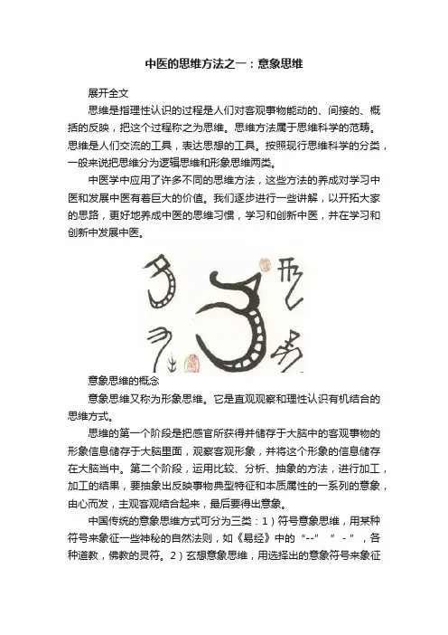 中医的思维方法之一：意象思维