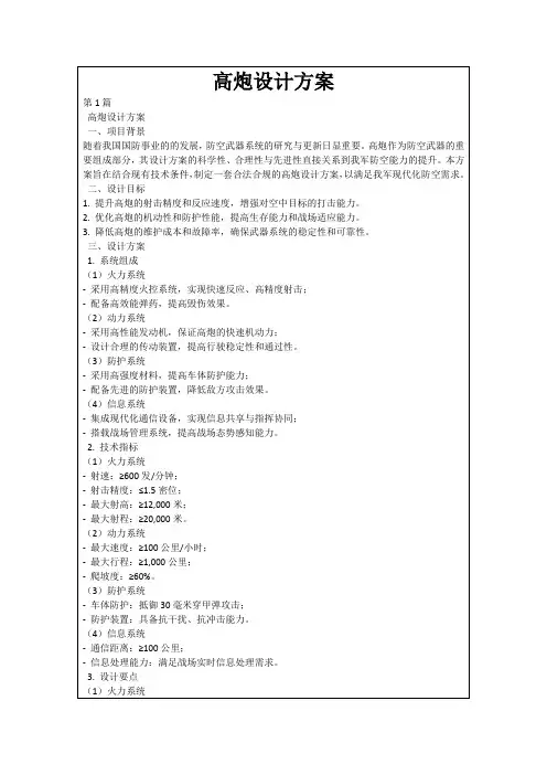高炮设计方案