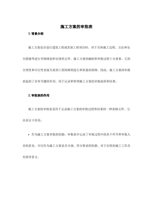 施工方案的审批表