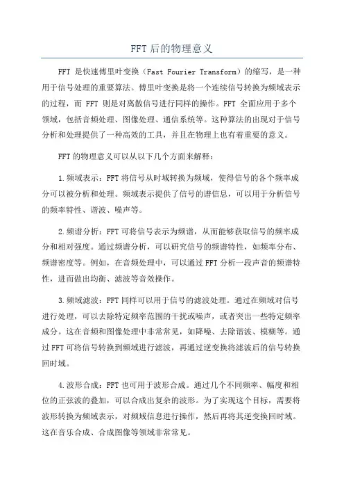 FFT后的物理意义