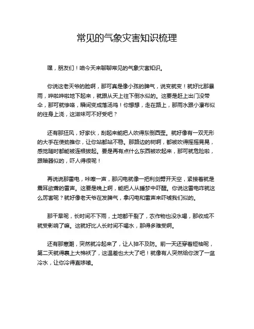 常见的气象灾害知识梳理