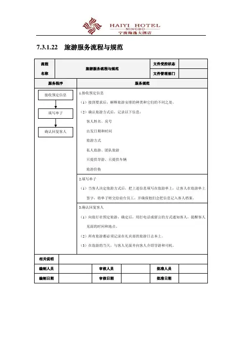 旅游服务流程与规范