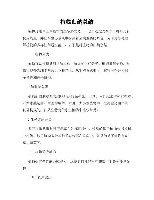 植物归纳总结