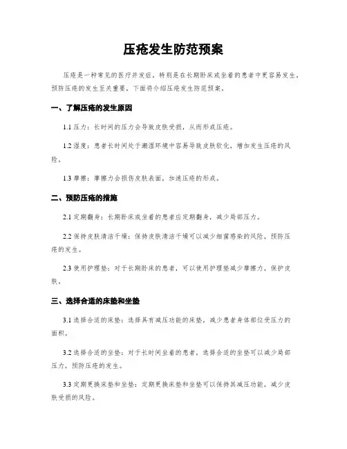 压疮发生防范预案