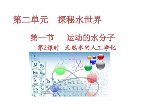 鲁教版九年级上册化学教学课件 第二单元 探秘水世界 第一节 运动的水分子 第2课时天然水的人工净化