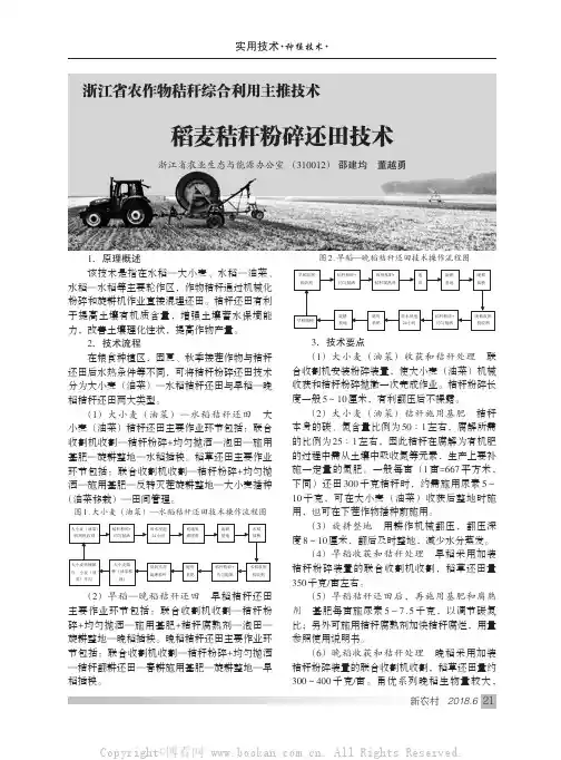 浙江省农作物秸秆综合利用主推技术——稻麦秸秆粉碎还田技术