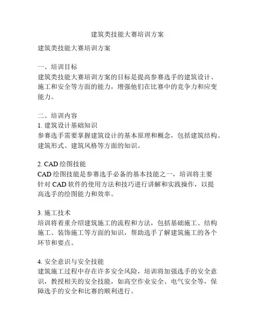 建筑类技能大赛培训方案