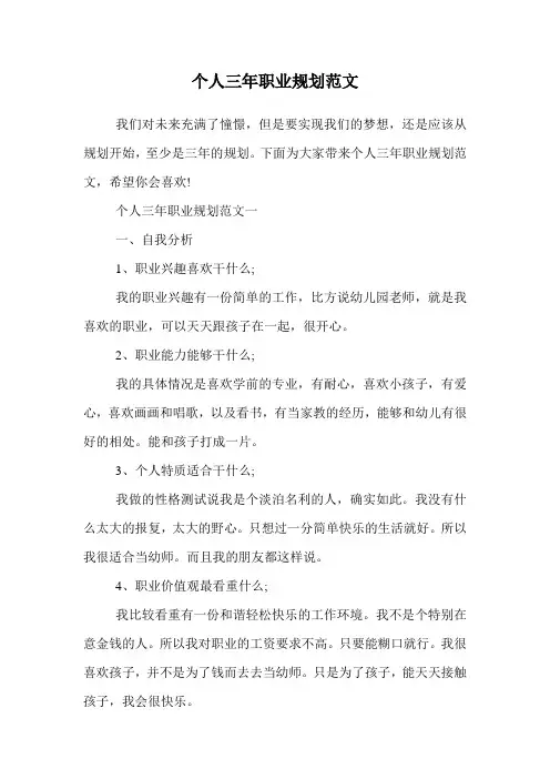 个人三年职业规划范文.doc