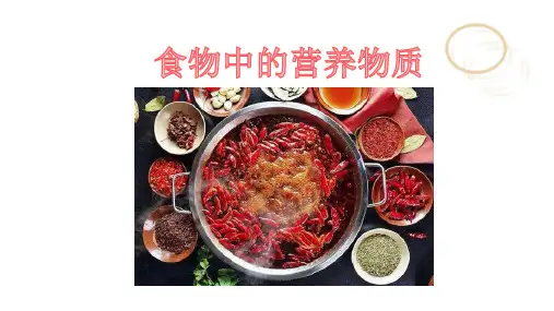 食物中的营养物质 人教版七年级下册生物课件