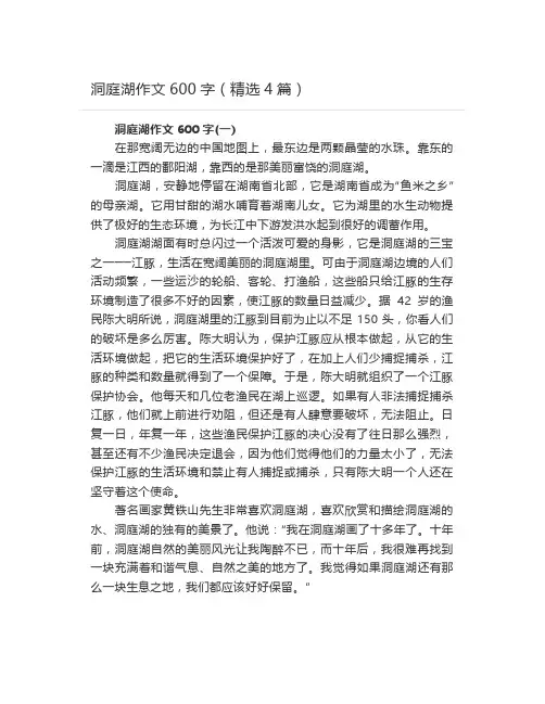 洞庭湖作文600字(精选4篇)