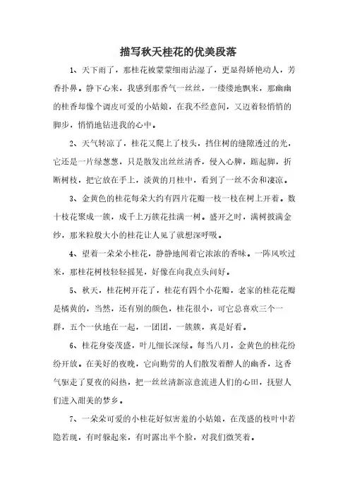 描写秋天桂花的优美段落