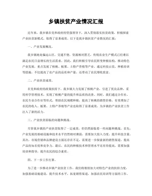 乡镇扶贫产业情况汇报