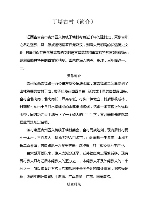 江西省吉安市吉州区兴桥镇丁塘村(简介)