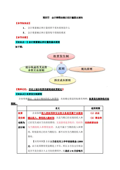 第28章会计概论-第四节会计要素确认和计量基本原则及第五节会计基本前提