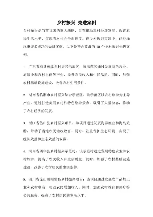 乡村振兴 先进案例