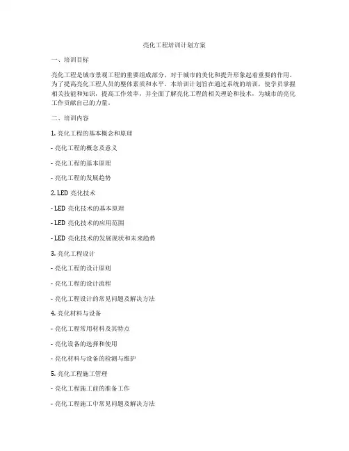 亮化工程培训计划方案