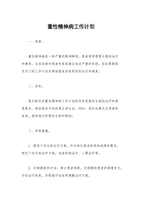 重性精神病工作计划