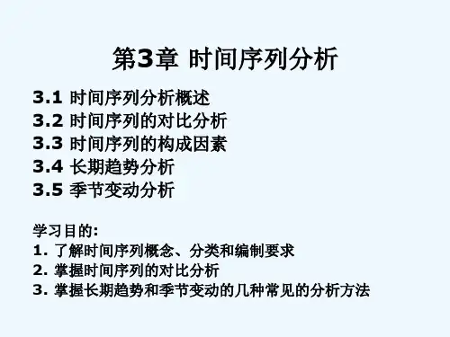 统计学  第3章 时间序列分析