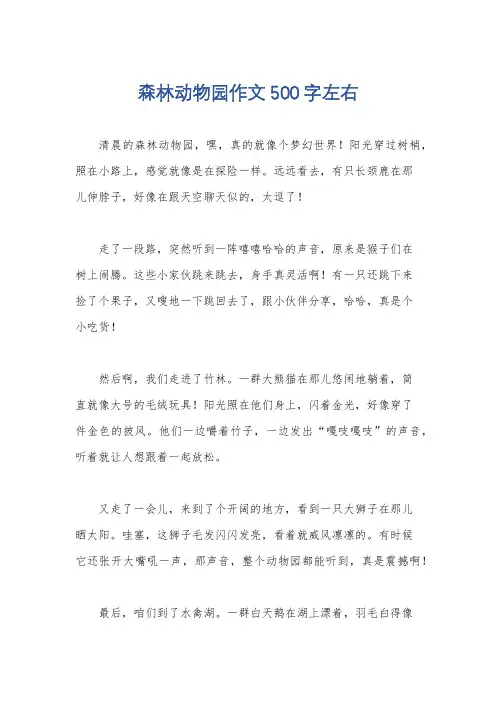 森林动物园作文500字左右