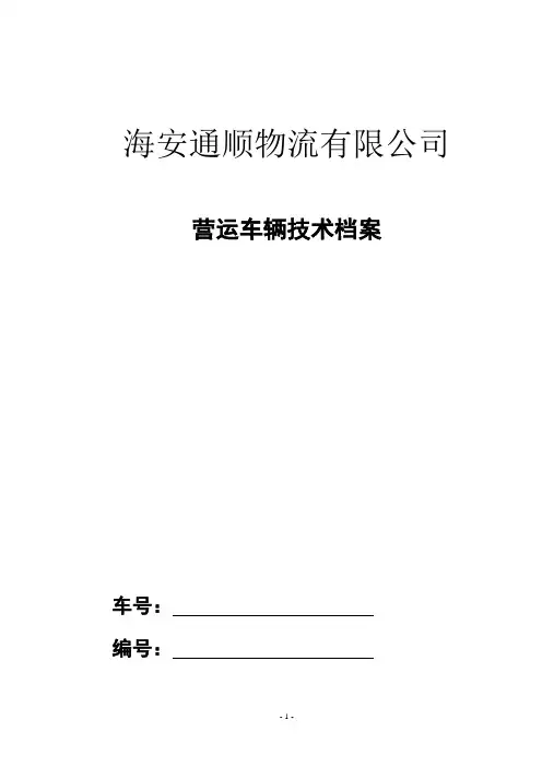 车辆档案范本(一车一档)-(1)