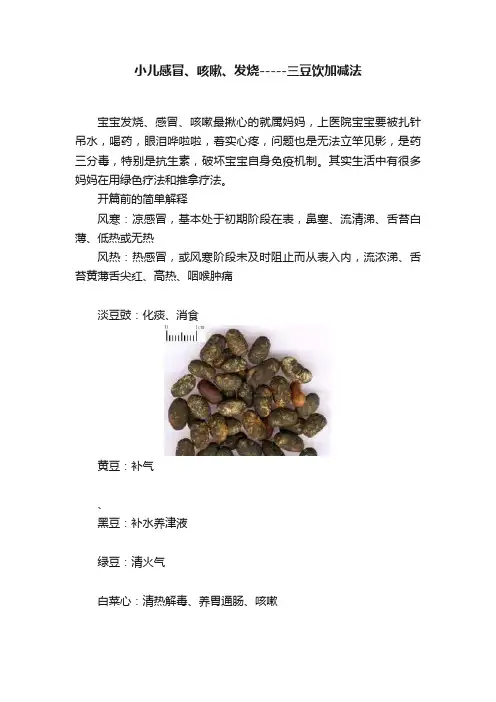 小儿感冒、咳嗽、发烧-----三豆饮加减法