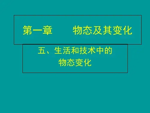 北师大版八年级物理上册第1章第5节生活和技术中的物态变化(共28张PPT)
