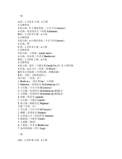 古典吉他考级