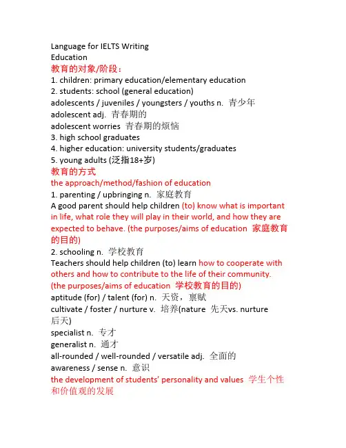 雅思高分作文语料库  教育类