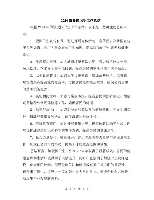 2024镇爱国卫生工作总结