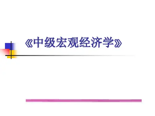 高级宏观经济学-第五讲 无限期期动态模型