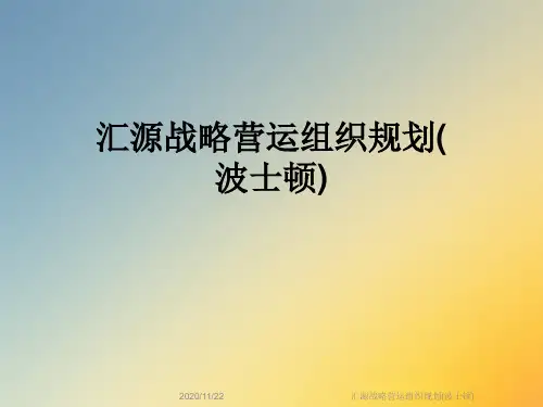 汇源战略营运组织规划(波士顿)