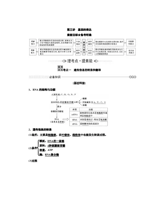 新高考-一轮复习-人教版--基因的表达-教案--(重庆、福建专用)