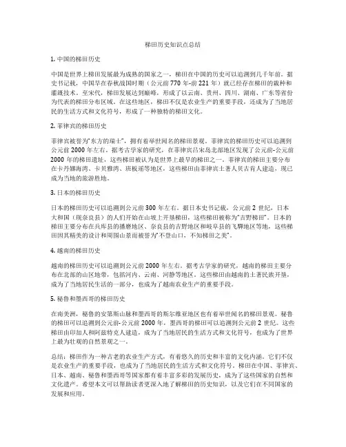 梯田历史知识点总结