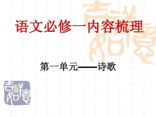 语文必修一内容梳理 人教