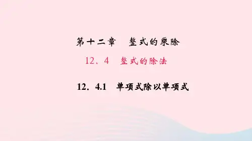 数学八年级上册12.4整式的除法1单项式除以单项式作业课件 华东师大版