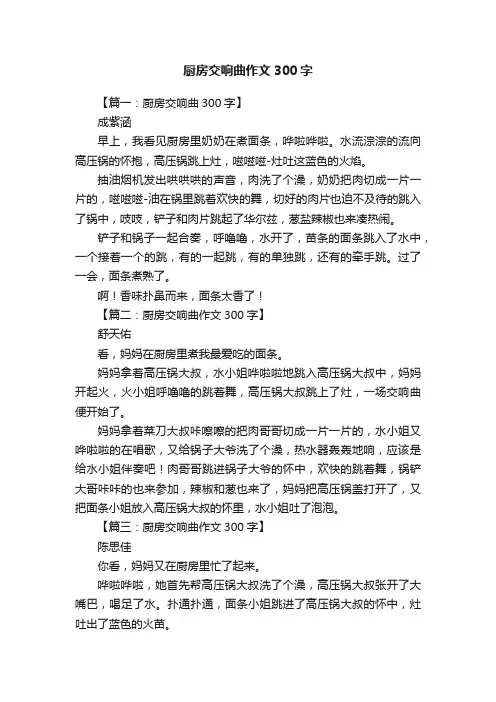 厨房交响曲作文300字