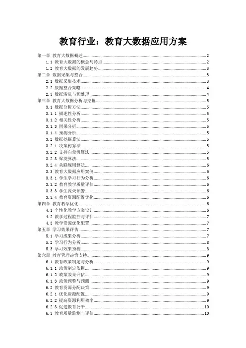 教育行业：教育大数据应用方案