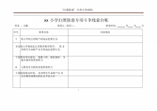 学校各部门扫黑除恶线索摸排台账