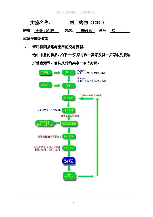 淘宝网交易流程