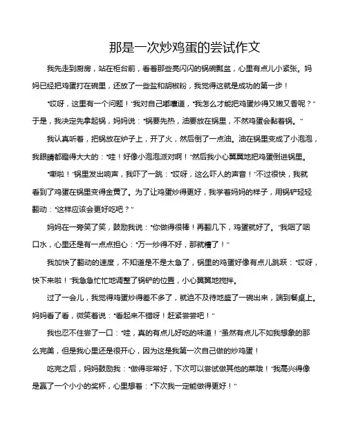 那是一次炒鸡蛋的尝试作文