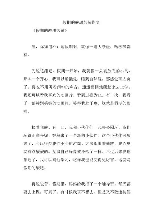 假期的酸甜苦辣作文