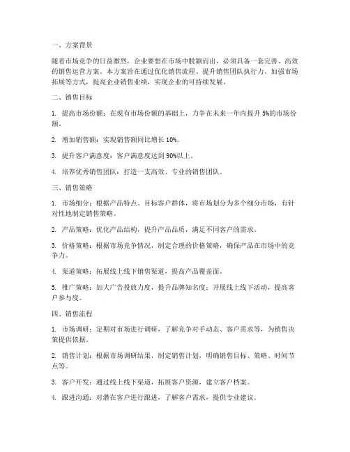 销售运营方案
